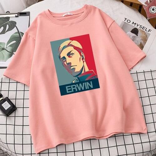 Wome Shingeki No Kyojin Attack On Titan Anime T Shirts Short Sleeve Tee Ladies Tshirts Manga Corta T-shirts Graphic Tops mujer