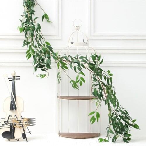 Green Flower Vine Sweet Potato Vine Green Leaf Vine Artificial Flower Air Conditioning Loft Fence Winding Green Leaf