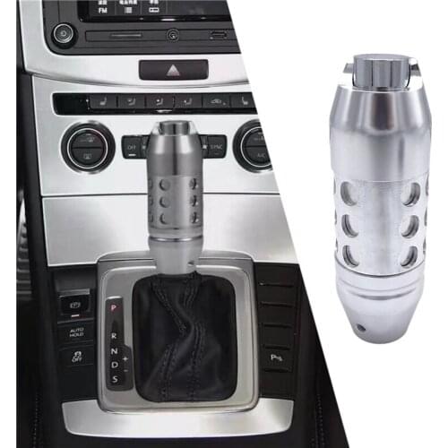 1 Set Silver Universal Manual and Automatic Car Gear Shift Knob Lever Shifter Gearstick Aluminum Car Interior Accessories