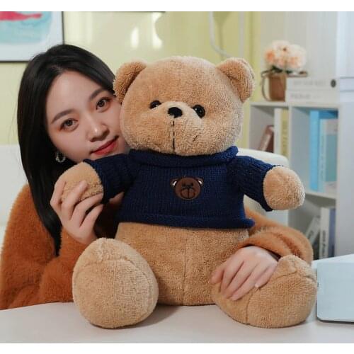 1pc 25-55cm Cute Teddy Bear with Sweater Plush Toys Bears Pillow Dolls Stuffed Soft Toys Lovers Girls Valentines Birthday Gift