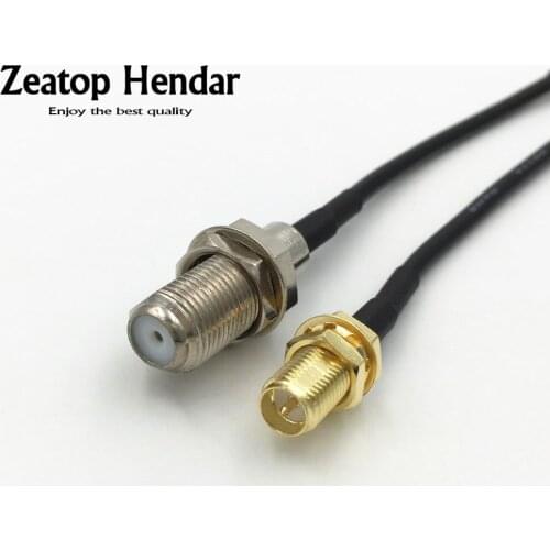 10Pcs RP-SMA Female Jack Male Pin to F Female Plug Crimp RG174 Jump RF Coaxial Cable 10CM 20CM 30CM 50CM 1M 3M 5M