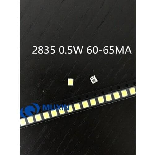 100pcs SMD LED 2835 White Chip 0.5W 3V 150mA 50-55LM Ultra Bright SMT 0.5 W Watt Surface Mount PCB LED Light Emitting Diode Lamp