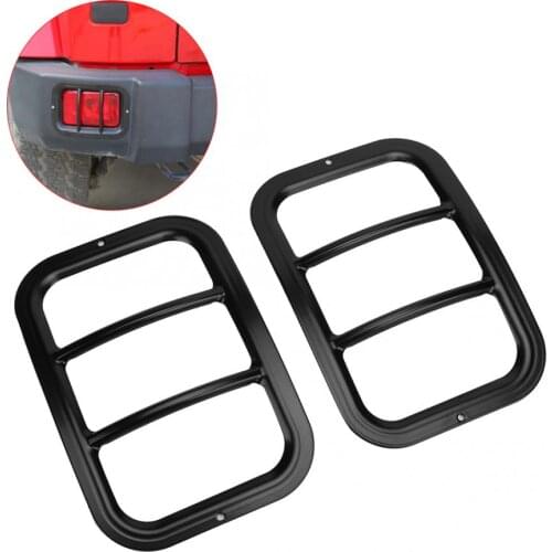 2Pcs Car Rear Bumper Fog Lamp Light Frame Cover Protector Fit for Jeep Wrangler 2007-2018 Car-styling Metal Black