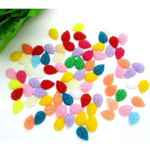200Pcs 8x10mm Mixed Water Drop Shape Resin Decoration Crafts Beads Flatback Cabochon Scrapbook DIY Embellishments Accessories