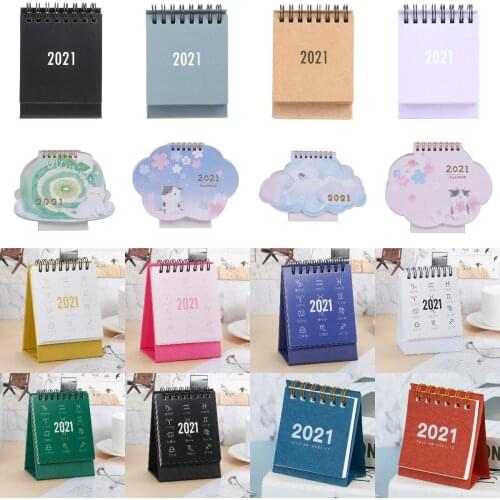 2021 Mini Desk Calendar Creative Simple Mini Decorative Calendars School Office Supplies Decoration Calender