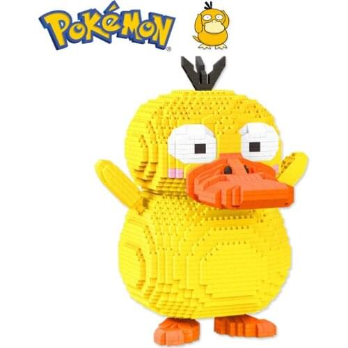2570PCS+ Pokemon Cute Psyduck Mini Building Blocks Diamond Micro Brick DIY 3D Model Figures Toys For Kid Christmas Gift 7198A