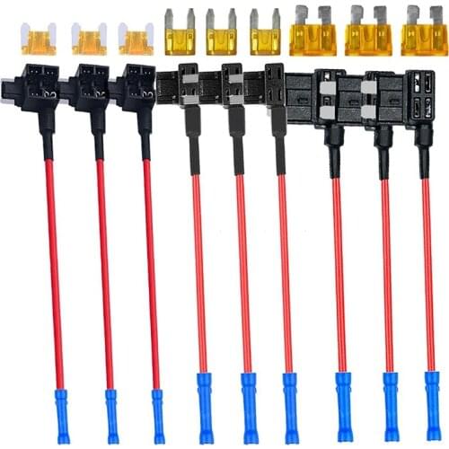 3 Types Add-A-Circuit Adapter & Fuse Kit - Fuse Tap Fuse Holder with Fuse for Cars Trucks Boats