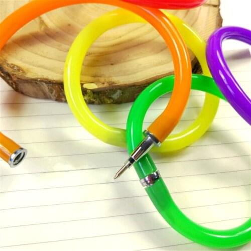 4@# 1Pcs Rainbow Color Bracelet Design Ball Point Party Favors Funny Gifts Kids' Toy Wrist Ball Pen Office&study Flexible Pen