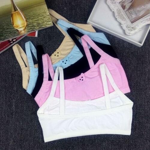 5Pc/lot Kids Underwear 100% Cotton Girls Tank Top Candy Color Undershirt Girls Singlet Baby Camisole Bra Tops Sport
