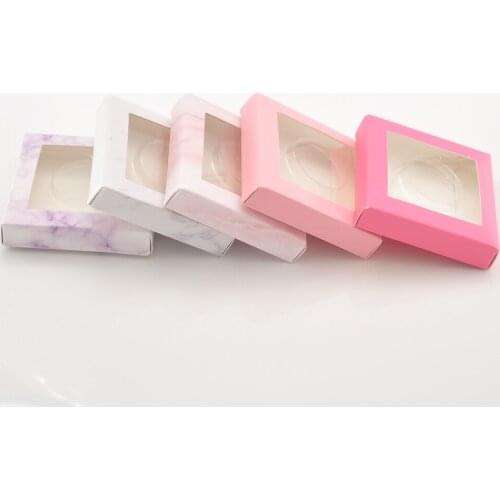 50/pack wholesale paper eyelash packaging box lash boxes packaging custom logo faux cils 3d mink eyelashes square case with tray