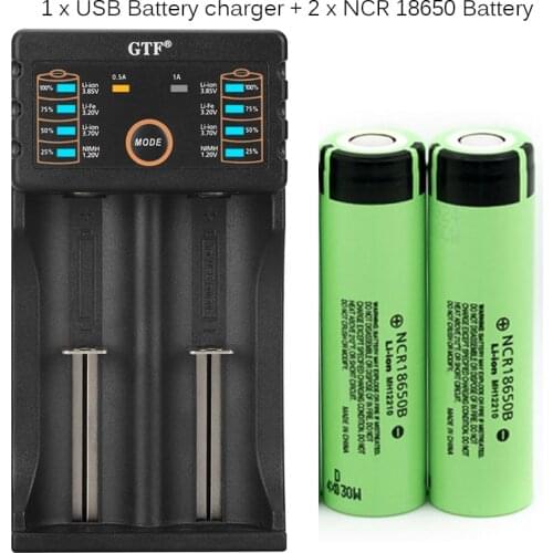 Rechargeable batteries, gtf, 100% original, 3.7v, 3400mah, 18650, with battery charger for 26650, 14500, 18340, 18650