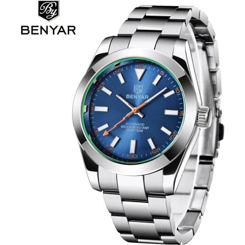 BENYAR Watches Mens Explorer Homage Luxury Automatic Mechanical Watch Men Waterproof Stainless Steel Business Dress Wrist Watch