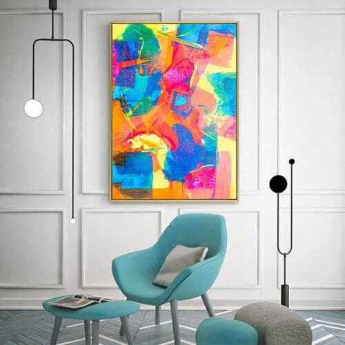 DDWW Colored Abstract Canvas Culture Canvas Painting Pop Style Street Art Canvas for Home Decor Wall Art Poster