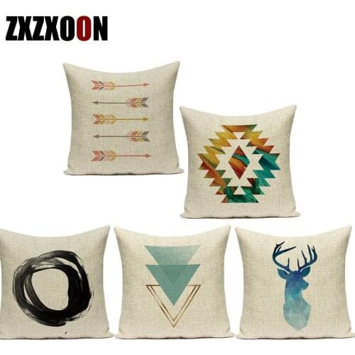 Nordic Style Simple Arrow Animals Deer Circle Letter Home Decorative Pillows Cushion Cover for Sofa Home Car Bedroom Almofadas