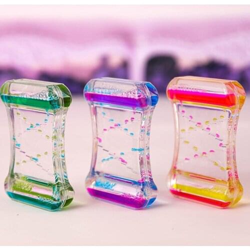 Valentines Day Double Hourglass Liquid Timer oil dripping Visual Timer Oil Liquid Motion Hourglass Floating Desk Decoration