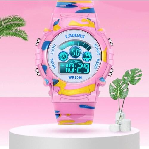 Childrens Electronic Watch Luminous Alarm Waterproof Multi-function Male Female Stainless Steel Buckle Bachelors Digital Watch
