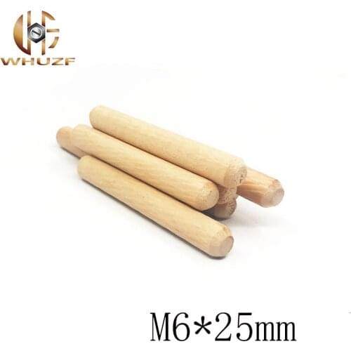Dowel 50pcs 6mm*25mm M6*25 Diameter Twill Hardwood Round Furniture Fitting Wood Dowel Pin wooden dowel pins M6X25MM