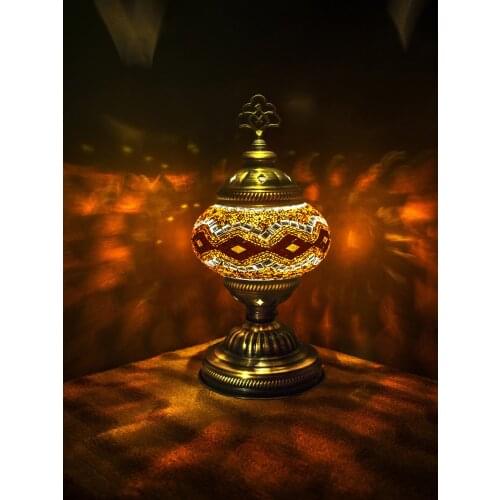 Handmade Turkish Moroccan Mosaic Authentic Vintage Art Deco Table Bedside Lamp, 10 Colors