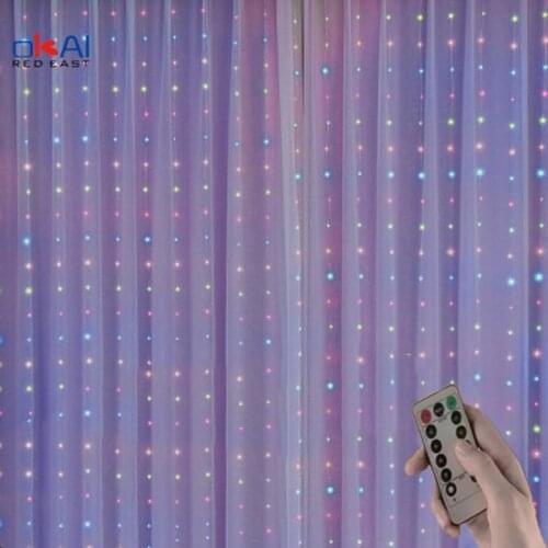 3x1/3x3m Led New Year Christmas Garlands LED Wedding Fairy String Light Christmas Outdoor Fairy Light Garden Party Curtain Decor