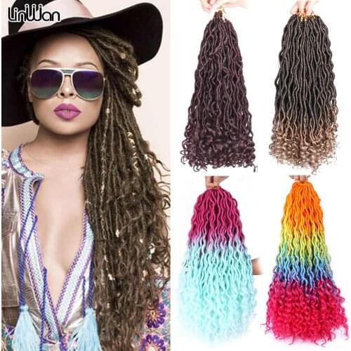 Goddess Fake Hair Braids Extensions Faux Locs Afro African Curls Hair Synthetic Hair African Braided Hair Crochet Braiding Hair