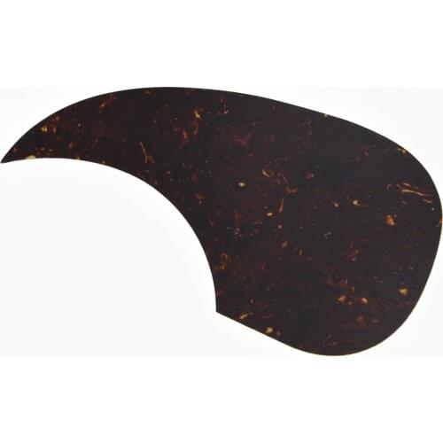 KAISH Teardrop Acoustic Guitar Pickguard Adhesive Scratch Plate Dark Brown Tortoise