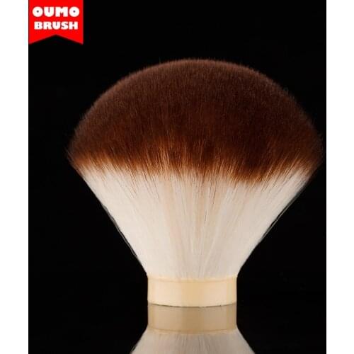 OUMO BRUSH- Synthetic hair shaving brush knots Brown tip on white