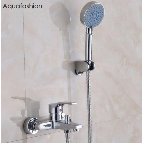 Classic Bathroom Shower Faucet Bath Faucet Mixer Tap With Hand Shower Head Shower Set Wall Mounted