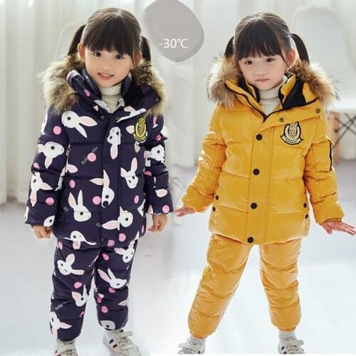 2020 Winter Toddler Boy Winter Clothes Down Jacets Ovrealls Kids Girls Clothing Suits Active Sport Children Outfits Snow Wear