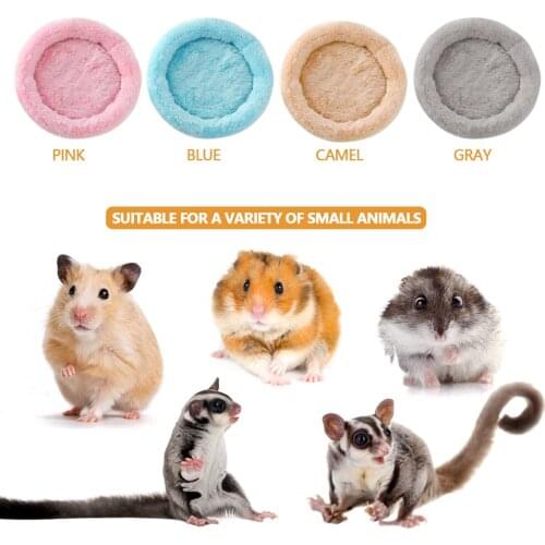 Hamster Bed Pad Round Velvet Sleep Mat House Pad Squirrel Hedgehog Rabbit Chinchilla Bed Mat House Nest Hamster Accessories