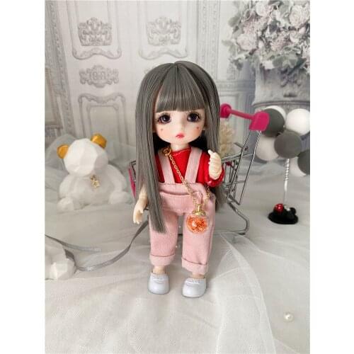 16cm Cute Blyth Doll Joint Body Fashion BJD Dolls Toys with Dress Shoes Wig Make Up Gifts for Girl