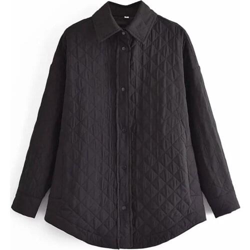 Za Women Jackets Shirt Coat Parkas Autumn Long Sleeve Coat Femme Fashion Loose Outwear Streetwear Thin Ladies Black Jacket TRF