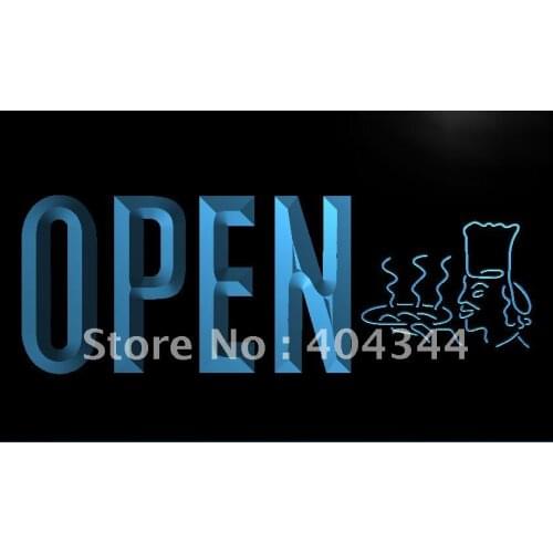 LK824- OPEN Restaurant Food Chef Beer LED Neon Light Sign home decor crafts