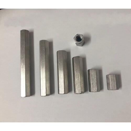 M5 half thread stainless steel connecting nut screw rod connecting extension nut hexagon connecting extension nut 50mm60mm100m