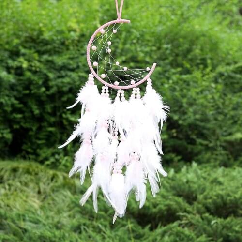 Moon Macrame Dream Catcher Boho Home Wall Decor Girls Kids Nursery Garden Ornament Decoration Outdoor Gifts