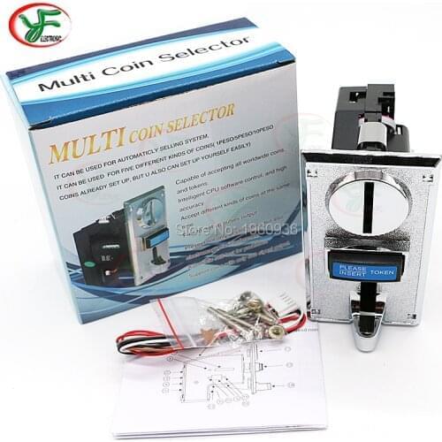 Multi Coin Acceptor Electronic Roll Down Coin Acceptor Selector Mechanism Vending Machine Mech Arcade Game Ticket Redemption
