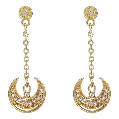 New Jewelry Crystal Moon Modeling Fashion Simple Earrings Womens Earrings Aretes De Mujer