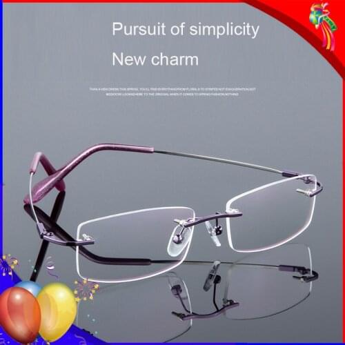 Myopia Glasses Frame Metal Rectangular Eyeglasses Frame Men Women Simply Rimless Optical Lightweight Spectacle Eyewear Frame