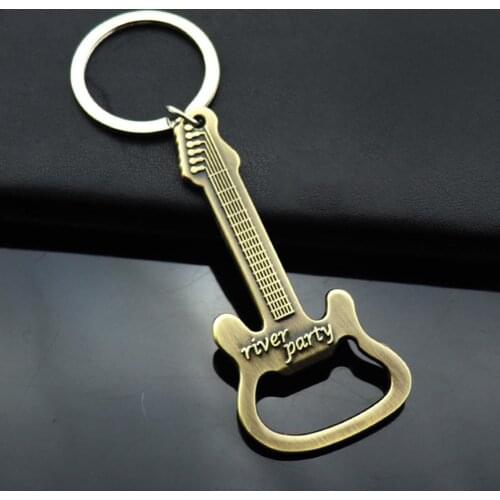 Bottle Opener Innovative Multifunctional Stainless Steel Guitar Shape Bottle Opener Keychain Key Ring for Home
