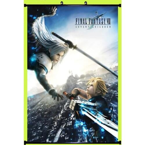 Final Fantasy VII 7 Cloud Strife Anime Painting Fabric Wall Scroll poster cosplay Home Decor Gifts