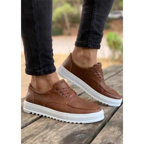 Knack Casual Male Shoes Tan Color Spring Seasons Original Design Comfortable Elegant Posture White Base Non-Leather Shoes T12