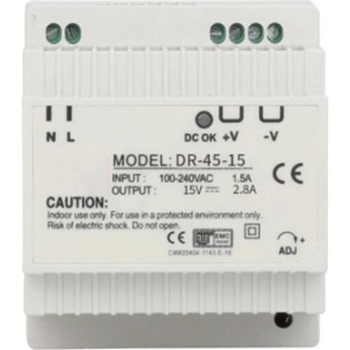 DR-45 45W Single Output 5V 12V 15V 24V Din Rail Industrial Switching Power Supply