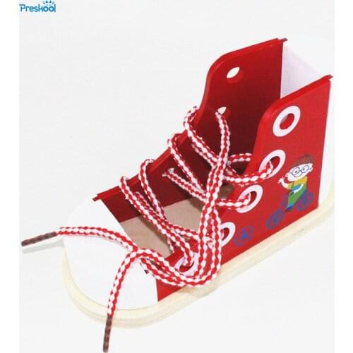 Preskool Baby Kid Toy Wood Colorful Mutifunctional Pretend Shoes Learning Educational Training Brinquedos Juguets