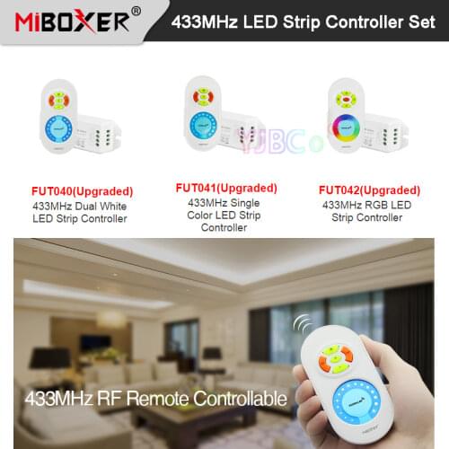 Miboxer DC12V 24V 433MHz Single Color/Dual White CCT /RGB LED Strip Controller Dimmable Brightness Adjustable lamp tape dimmer