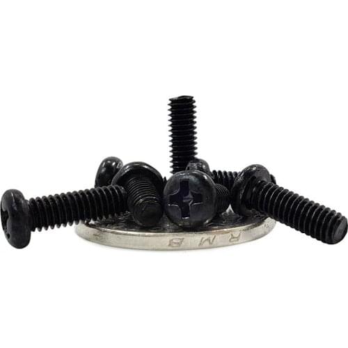 M1 M1.2 M1.4 M1.6 M1.7 Phillips Cross Recessed Pan Head Machine Small Screw Metric Thread Round Head Bolt Black Steel 1000pcs