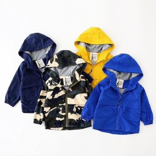 2021 Spring 2-6Years Toddler Kids Windbreake For Boys Jackets Childrens Clothing Hooded Thin Jacket For Boys Coat Outwear Tops