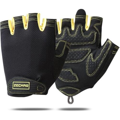 Bike Half Finger Gloves Sports Fitness Breathable Men Women Non-slip Padded Riding Gloves