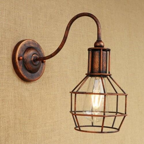 Industrial Loft Style Vintage Wall Lamp Iron Bedside Wall Light Fixtures Living Room Stairs Edison Wall Sconce Indoor Lighting