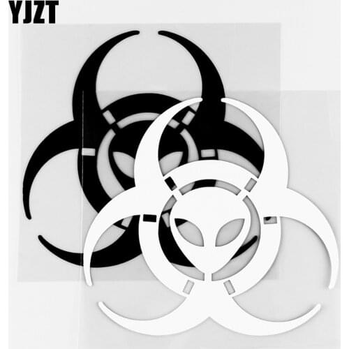 YJZT 13.5×12.7CM Vinyl Decal Car Stickers Alien Biohazard Funny Car Body Decor Black / Silver 10A-0511