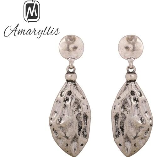 Amaiyllis Ethnic Tibetan Alloy Carved Pendant Earrings For Women Vintage Retro Metal Dangle Earrings Gypsy Drop Earrings Brincos