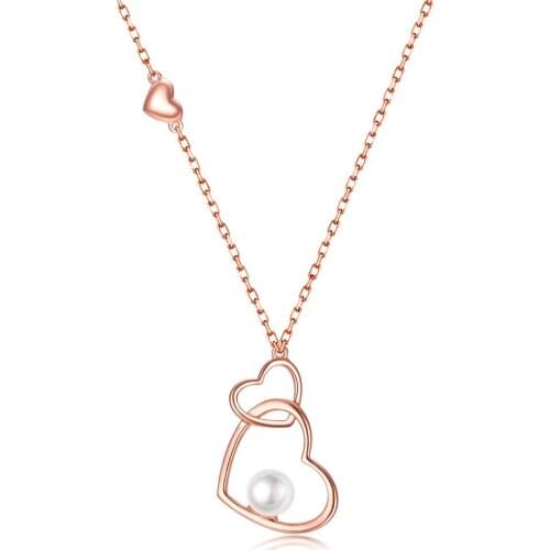 ZOCAI Fine S925 Sliver Heart Pearl Necklace Choker Pendant Chain Adjustment Accessories Chain for Women Jewelry for Girls Lovers